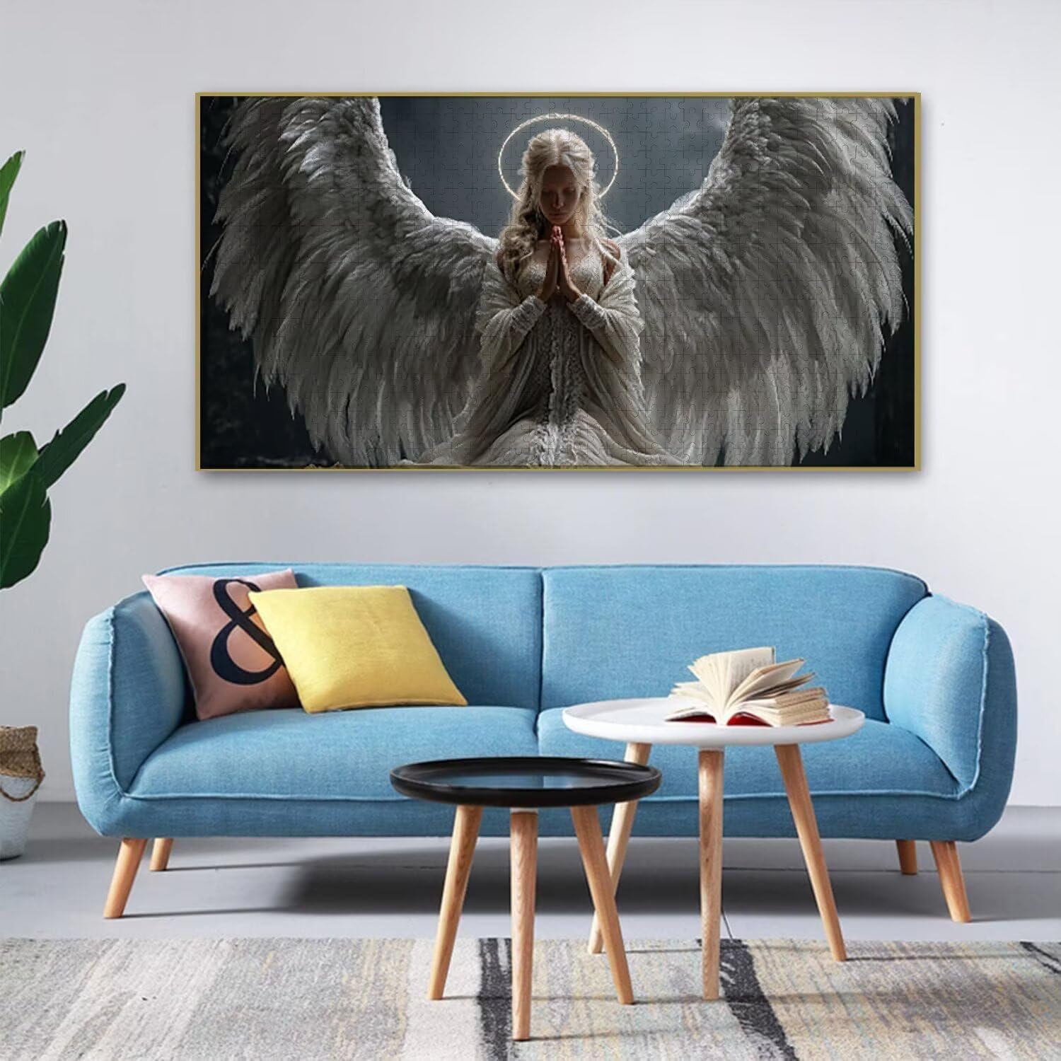 Drewniane puzzle dla dorosłych 1100 sztuk | Piękny anioł | Zabawki edukacyjne | Puzzle dla dorosłych i dekoracje rodzinne | Rozmiar 87 x 42 cm | Prezent dla dorosłych | Prezenty świąteczne x-701
