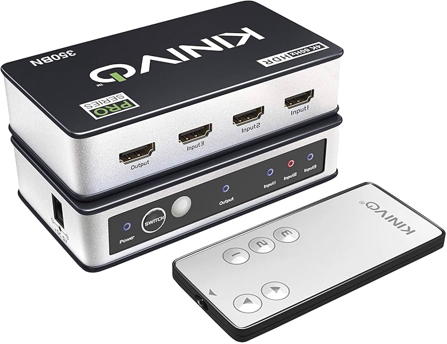 Kinivo 350BN HDMI スイッチ リモコン付 Amazon.com: Kinivo HDMI Switch 4K HDR 350BN (3 in 1 Out, 4K