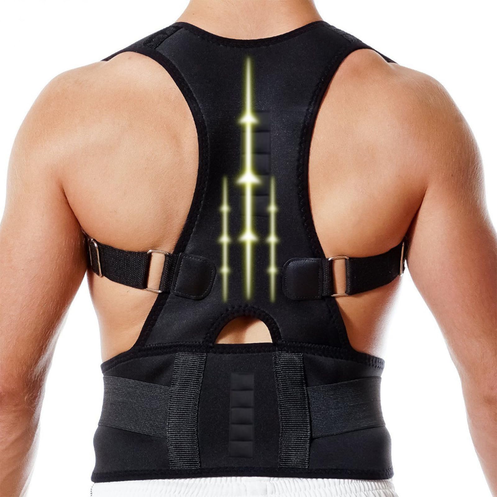 Acpetdr Posture Corrector for Men and Women Comfortable Upper Back Brace, Adjustable Back Straightener Support for Neck and Shoulder (M)