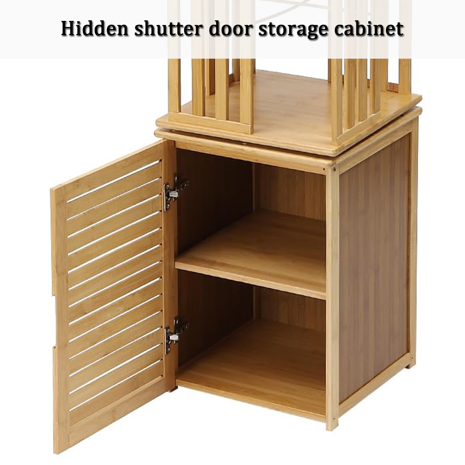 Libreria Girevole a 7 Ripiani, Torre Girevole a 360°, Organizer angolare in bambù con mobiletto, espositore salvaspazio per Piccoli spazi (14,1" x14,1)