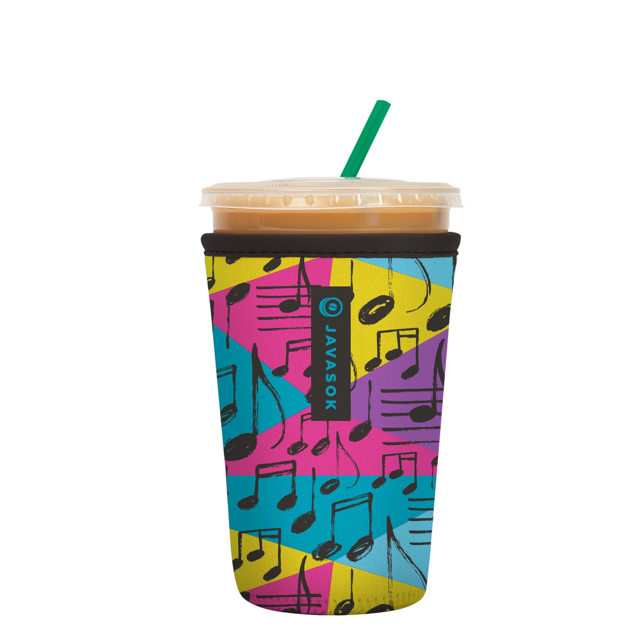 Sok It JavaSok Iced Coffee & Cold Soda Insulated Neoprene Cup Sleeve (Music to My Ears, Medium: 22-28oz)
