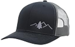 Trucker Hat [ Great Outdoors Design ] for Men and Women: Mid Profile Cap with Breathable Mesh Back and Adjustable Snap
