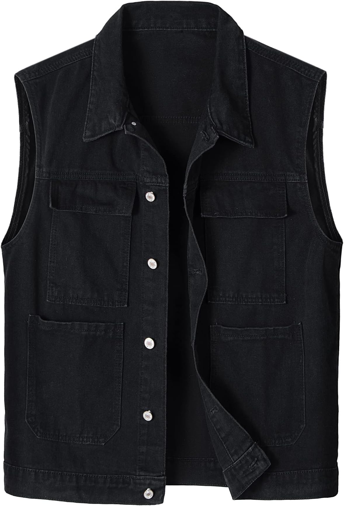 Btmpmcs Men's Casual Denim Vest Vintage Slim Fit Jean Gilet Classic Sleeveless Jacket Motorcycle Trucker Waistcoat Outwear