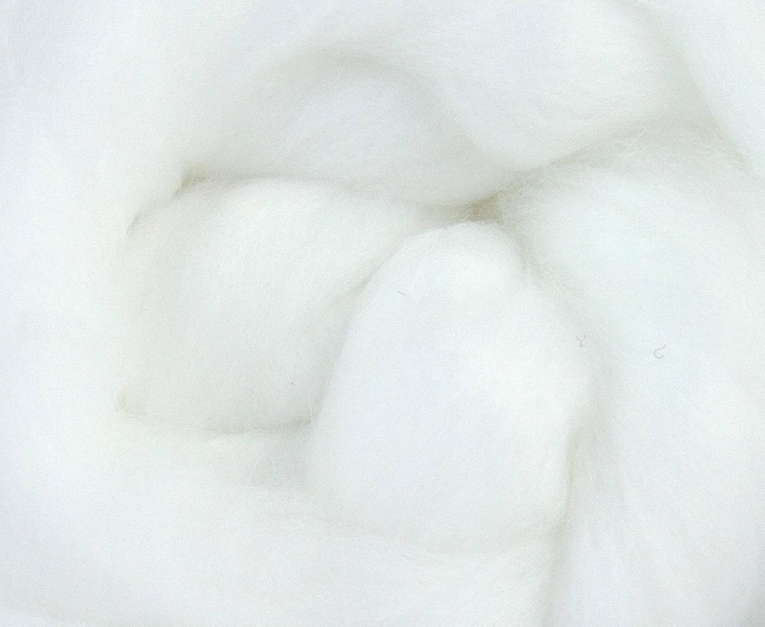 Revolution Fibers Faux Cashmere Fiber | Pure White | Perfect Luxurious Nylon fibers Ready for Blending, Spinning, Dyeing and More! (8.2, Ounces)