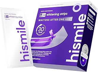 Hismile V34 Whitening Strips, Teeth Whiten Strips, Purple Tooth Whitening, Tooth Stain Treatment, Combining Whiter Teeth and Colour Correction