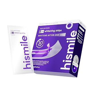 Hismile V34 Whitening Strips, Teeth Whitening Strips, Purple Tooth Whitening, Purple V34 Whitening Strips, Tooth Stain Treatment, Combining Whitening and Colour Correction - Amazon product rated Grade A