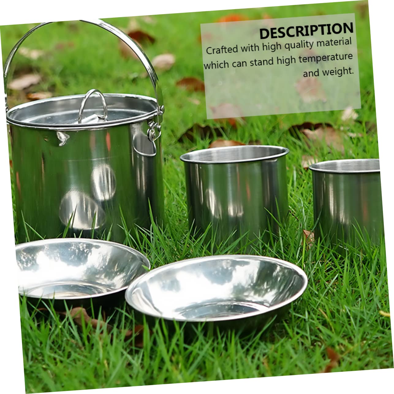 UPKOCH Casseroles Acier Inoxydable pour Camping Bouilloire Tasse Vaisselle de Durable
