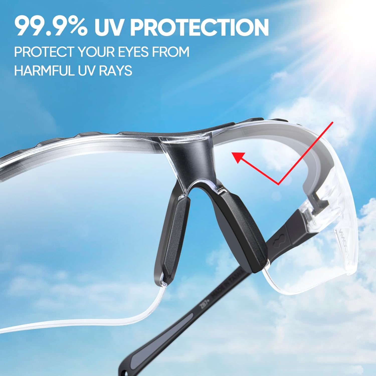 TICONN Reflective Rain Safety Jacket + Safety Glasses Clear 1pk