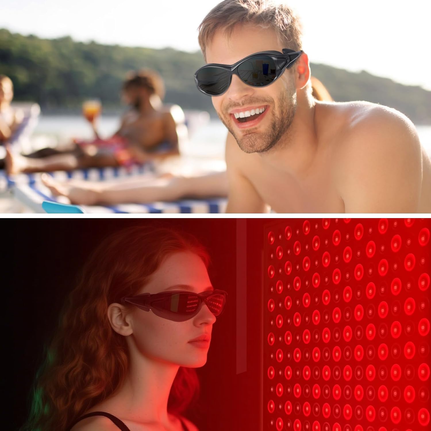 FreeMascot Red Light Therapy Glasses, Laser Safety Glasses IPL 200-2000nm, Eyes Protection for Tanning Goggles and Red Light Therapy - Image 7