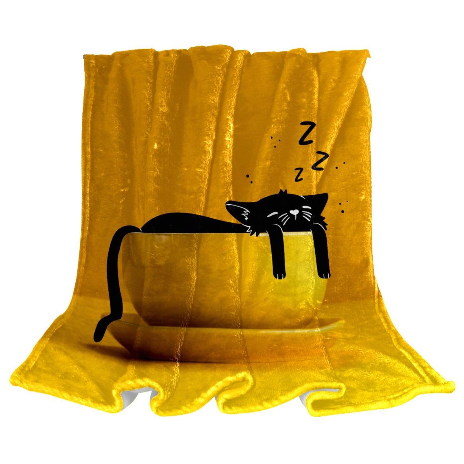 Couverture polaire chat pour lits et canapés plaid doux 150x200