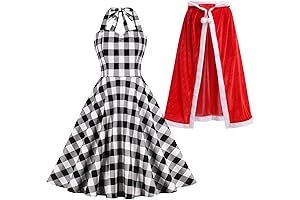 Plaid Velvet Cindy Lou Hoo Dress Cape Costume