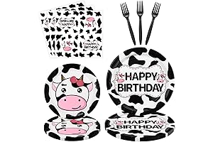 Cow Print Plates and Napkins Party Supplies: The Perfect Touch for Your Holy Cow Bash
