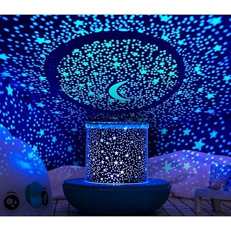 WINICE Remote Control and Timer Design Seabed Starry Sky Rotating LED Star Projector for Bedroom, Night Light for Kids, Night Color Moon Lamp for Children Baby Teens Adults(Blue)