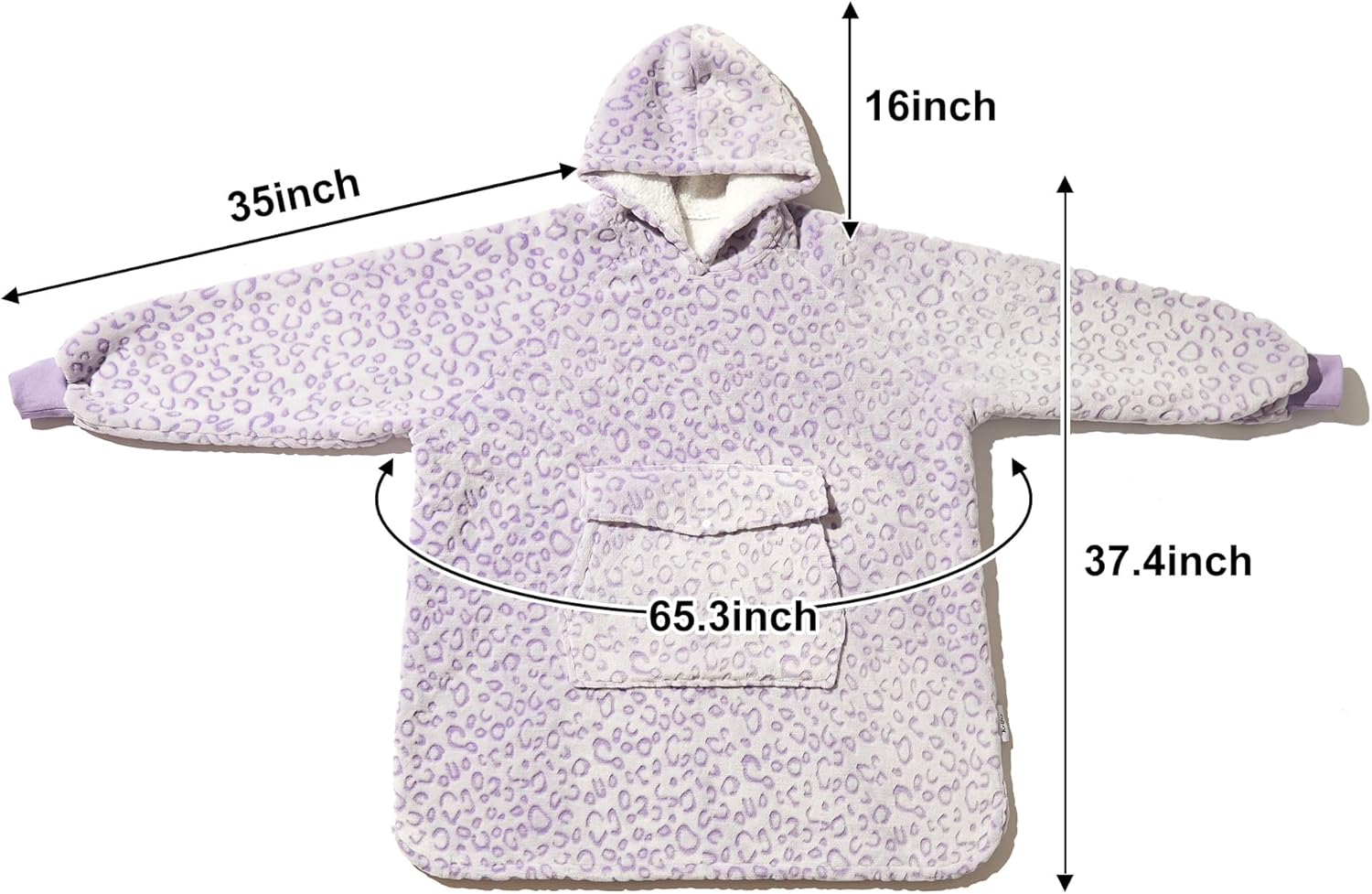 Krifey Wearable Blanket Hoodie, Oversized Sherpa Hooded as Birthday Gifts for Mom Women Girlfriend Men, Cozy Sweatshirt with Giant Pocket - Image 6