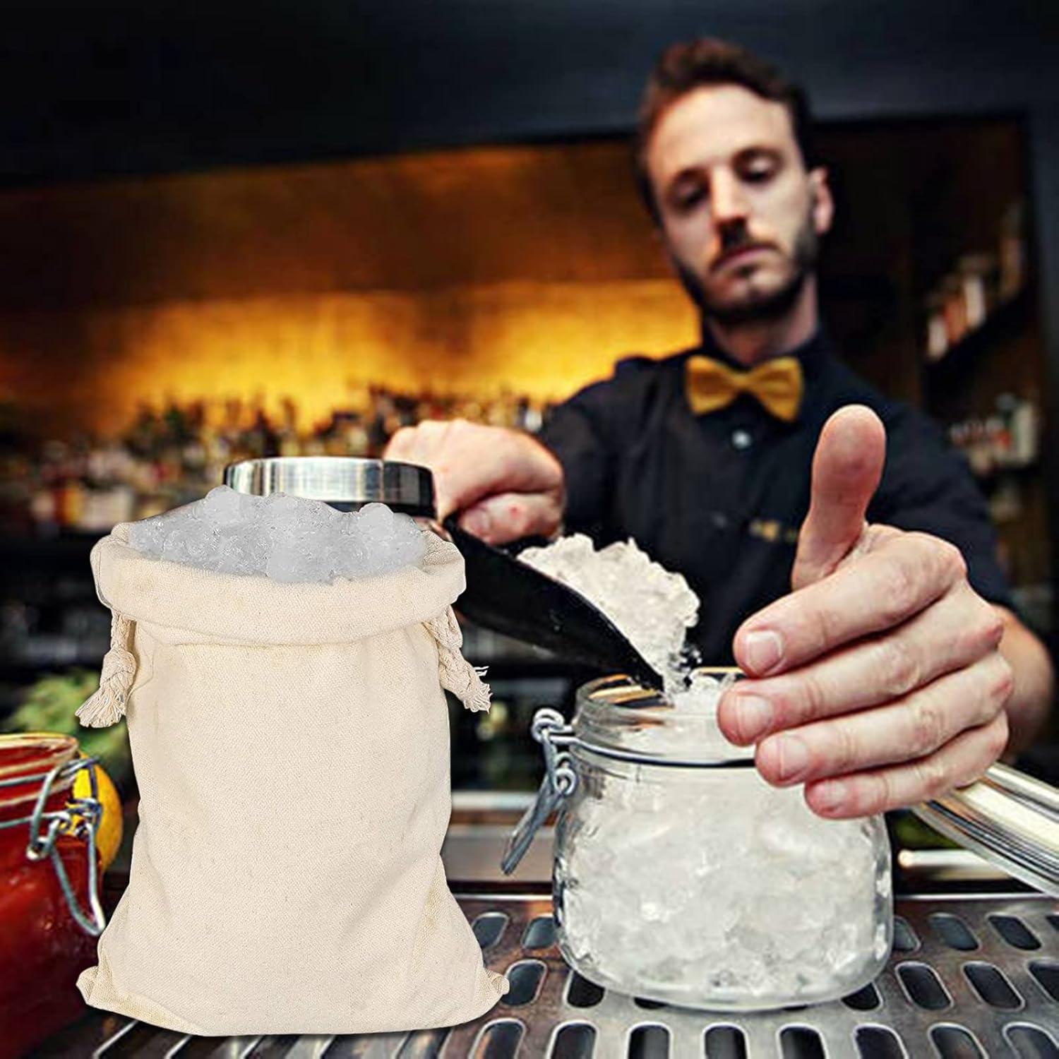 Saterkali Ice Bag Crushed Ice Bag Reusable Heavyduty