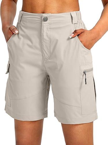 Miniatura 2 de Viodia Women's 7" Hiking Cargo Shorts with Pockets Quick Dry Lightweight Shorts for Women Golf Casual Summer Shorts