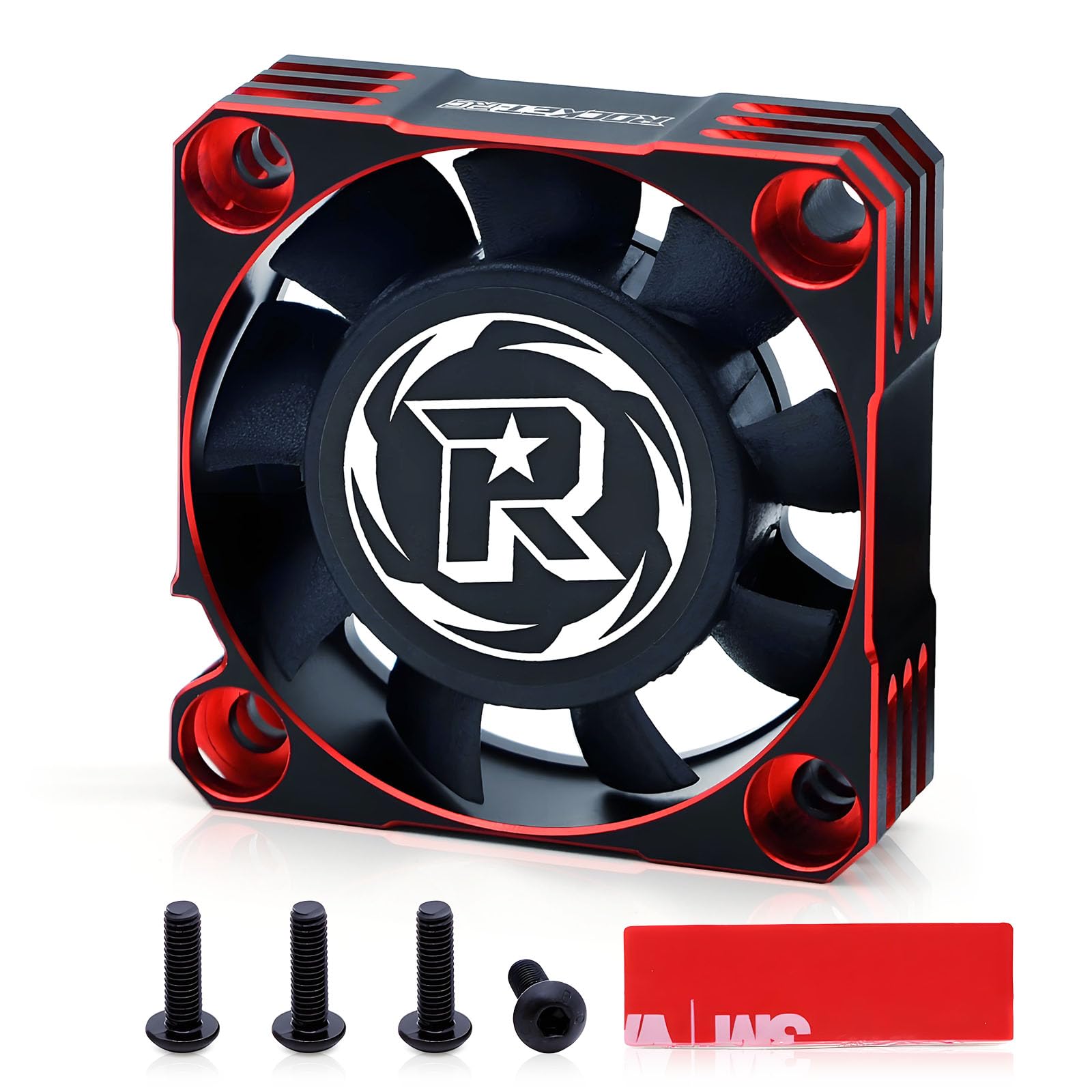 Surpass Hobby 40mm Motor Cooling Fan 16000RPM ESC Fan for 1/10 1/8 RC Car 40mm Brushless Motor (Red Black) — image 1