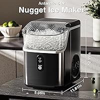 Vista 4 de Máquina de hielo para encimera de pepitas con hielo de pellets masticable suave, limpieza automática, 34 libras/24 horas, máquina de hielo