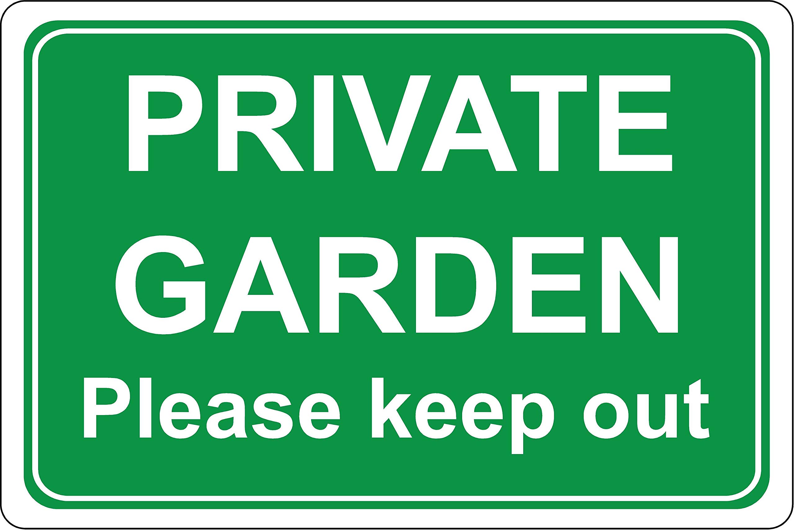 Private garden please keep out Safety sign - 1.2mm Rigid plastic 200mm x 150mm
