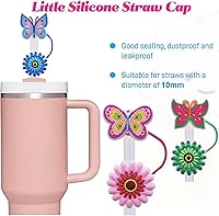 Vista 10 de Straw Cover Cap for Stanley Cup,Straw Topper Compatible for 30&40 Oz Tumbler with Handle,10mm 0.4in Dust-Proof Reusable Straw Tips Lids,Straw Tip