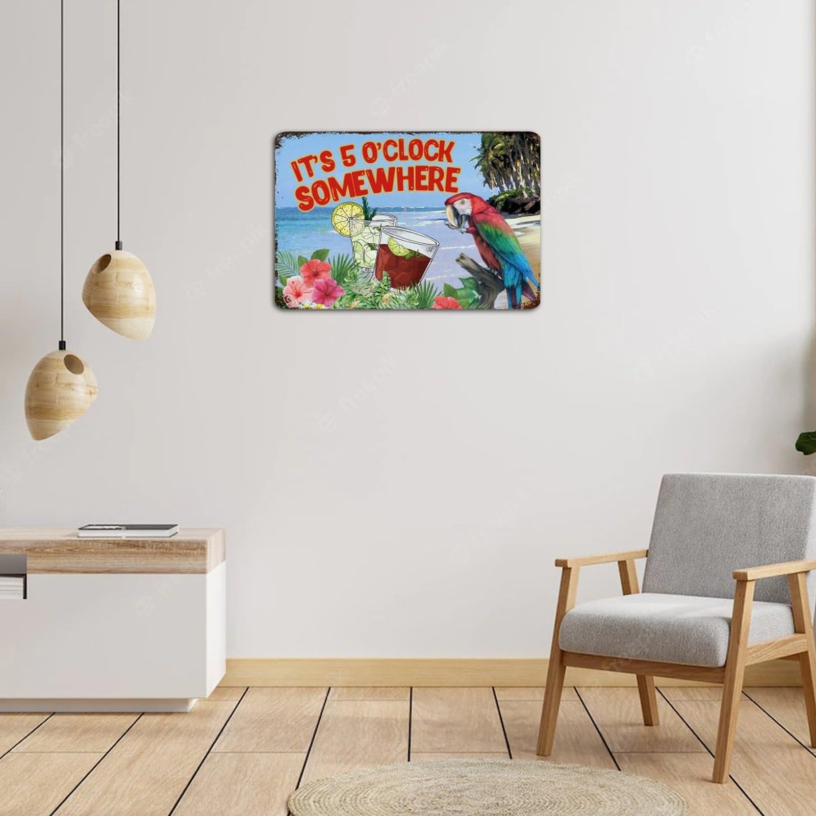 Targa In Metallo Vintage "It's 5 O'clock Somewhere" – Decorazione Da Parete Per Bar E Cucina