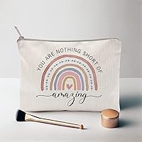 Vista 4 de Estuche de maquillaje con texto en inglés "You Are Nothing Short Of Amazing Makeup Case Rainbow Makeup Bag Gift Best Friend Gift Sister Birthday