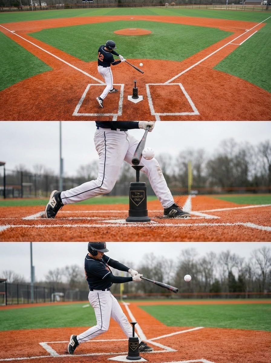 Toss Popper Batting Tee for Solo Hitting Practice Baseball and Softball Training Includes 1 Toss Popper and 1 Wiffle Ball