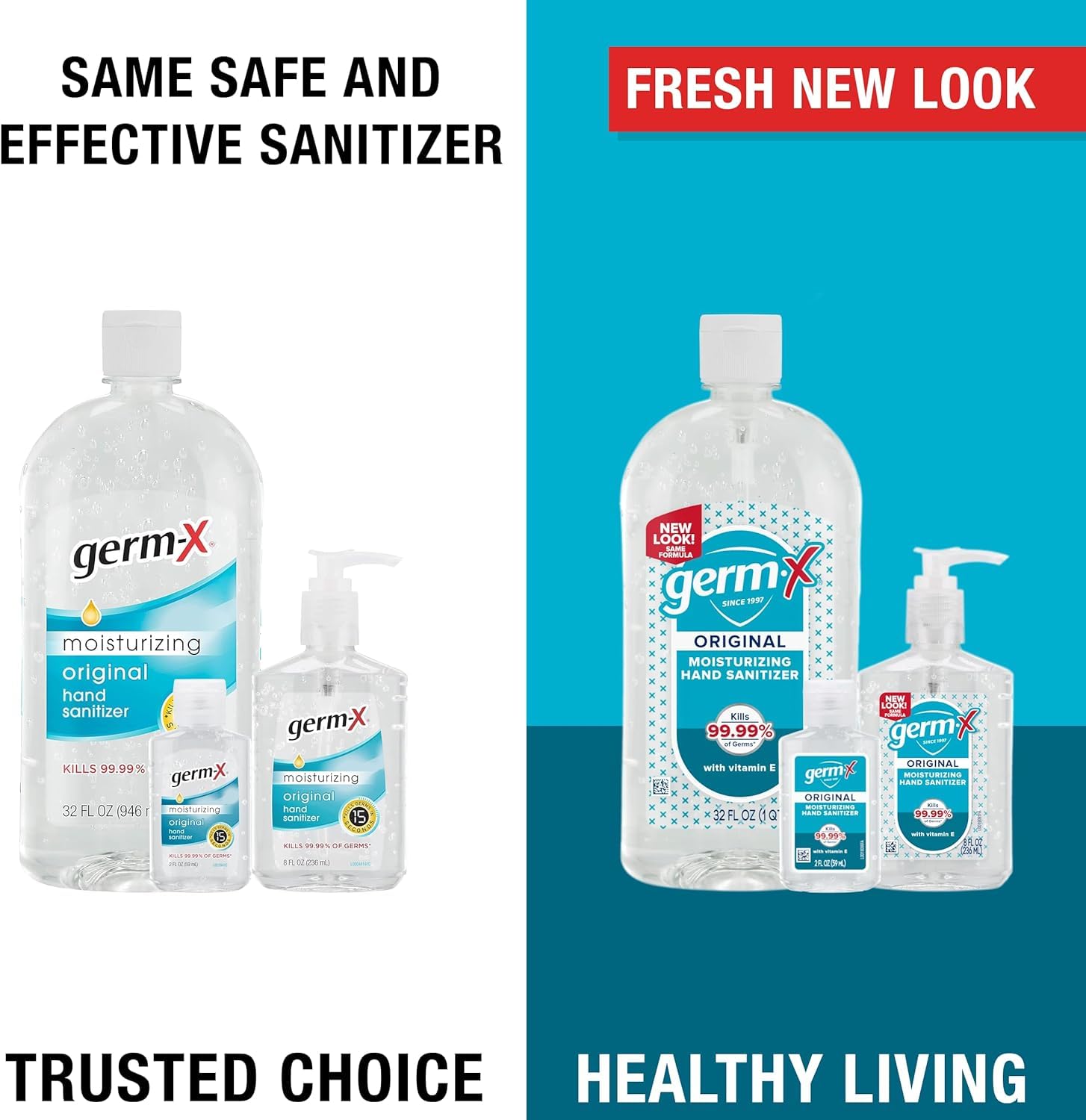 Germ-X Original Hand Sanitizer, 2 Fl Oz (Pack of 24), Less Drying Moisturizing Gel with Vitamin E, No Rinse Formula, Display Pack, Mini Travel Size for On-The-Go - Image 2