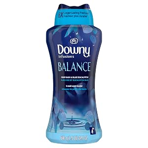 Downy Balance In-Wash Laundry Scent Booster Beads Crisp Rain and Blue Eucalyptus scent 24 oz laundry scent beads