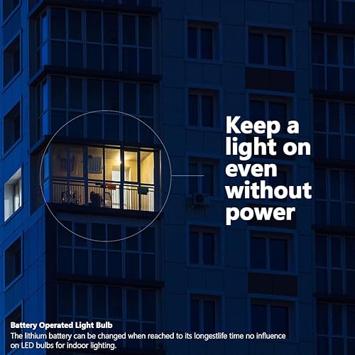 Miniatura 4 de Bombillas recargables USB con control remoto, 9 W, funciona con pilas, luz de disco de control táctil, E2627, luces regulables de emergencia