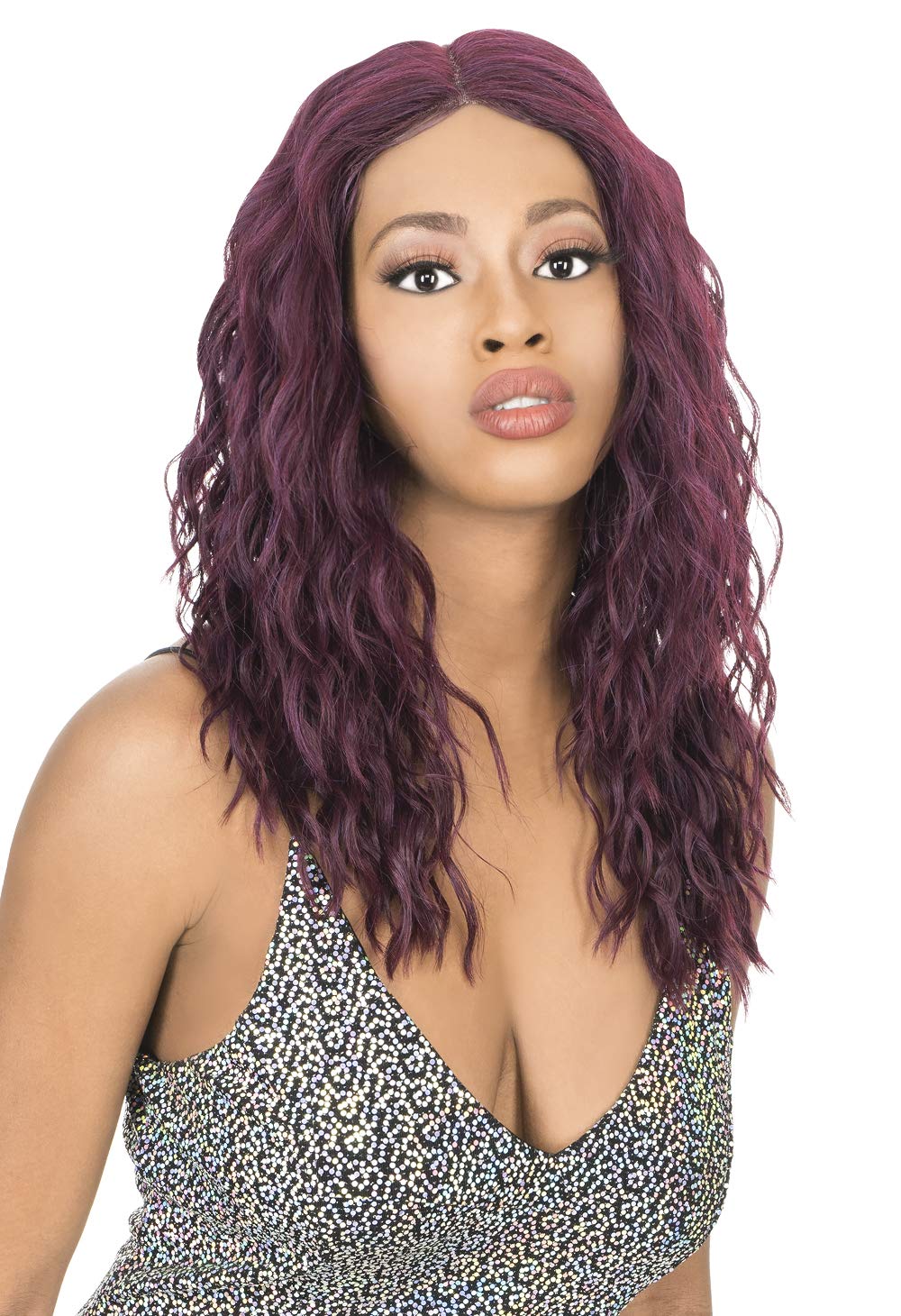 New Born Free Magic Lace Front Wig Lovely Long Length Curly I & Free Part Style Synthetic High Heat Resistant Fibers - MLI323 (1)