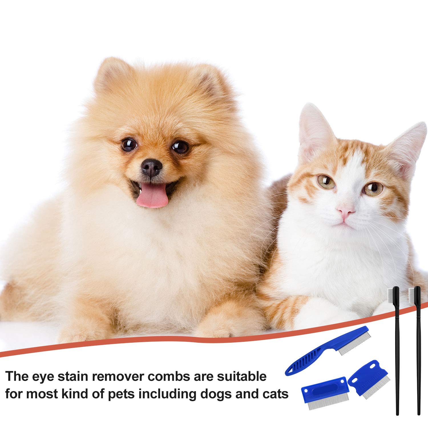 5 Pieces Dog Flea Combs Dog Eye Stain Remover Combs Pets Grooming Comb Dog Tear Stain Comb for Dogs Gently Removing Eye Mucus and Crust : Pet Supplies