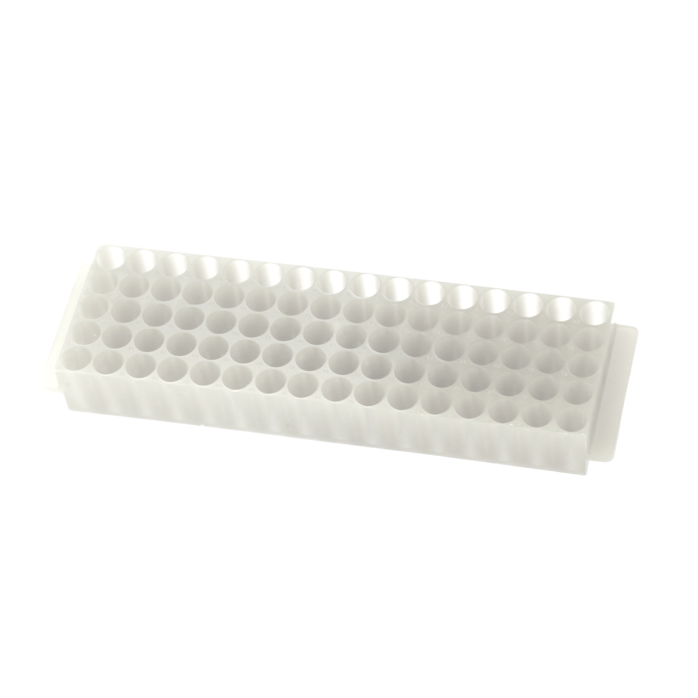 0060 Natural Polypropylene Microcentrifuge PCR Tube Rack with Cover, 80-Well (Pack of 5 Racks)