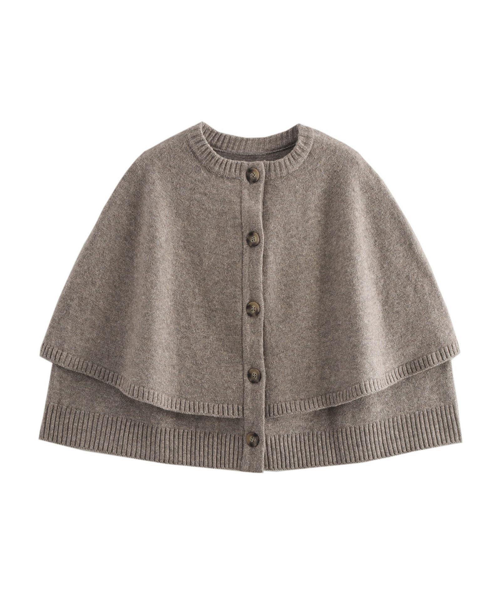 SEMATOMALA Womens Cropped Cape Cardigan Button Up Crew Neck Short Jacket Shawl Poncho Knit Sweater Coat