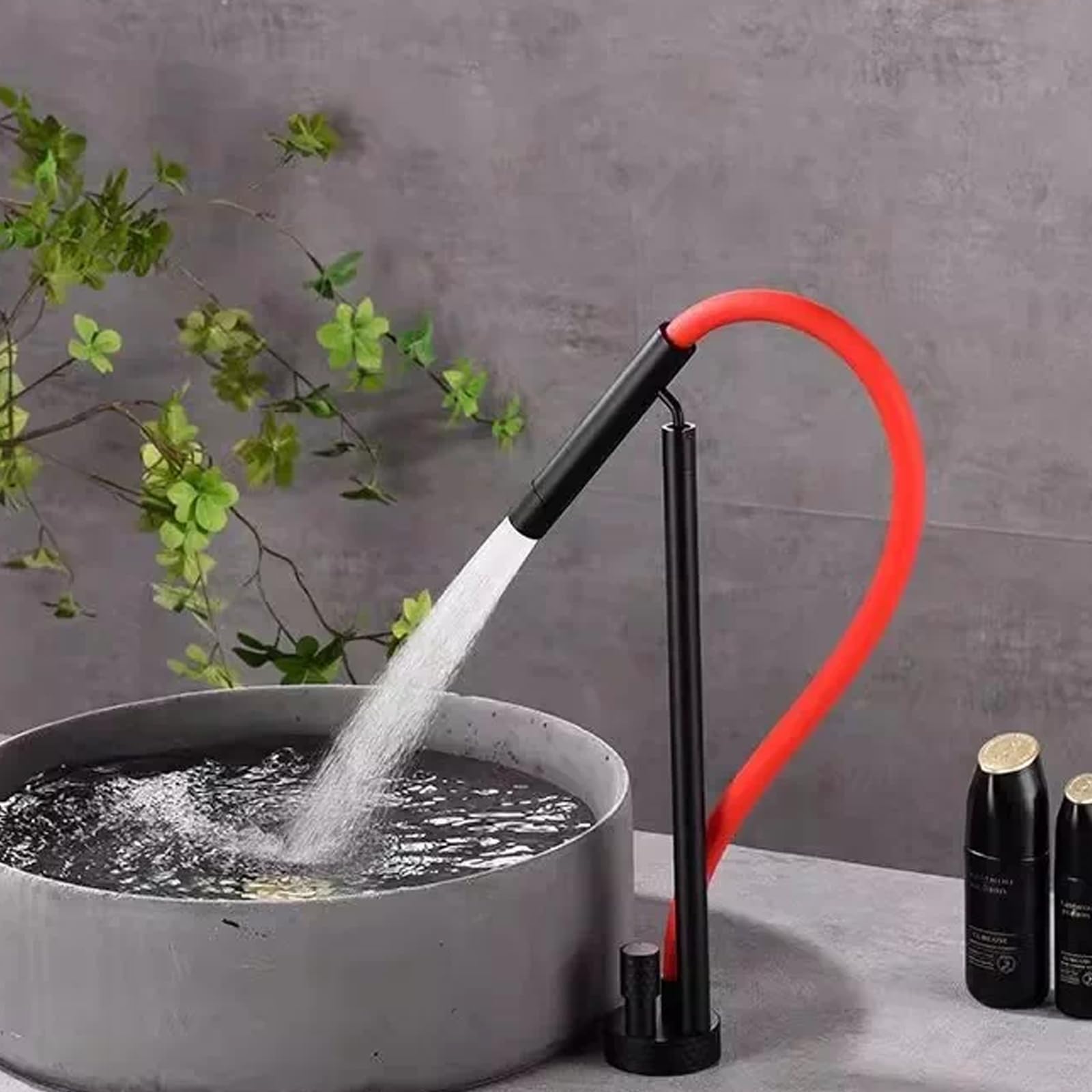 JRUIA Brushed Gold And Orange Kitchen Faucet, 360° Arbitrary Adjustment Bathroom Sink Faucet, Four Water Outlet Modes,I
