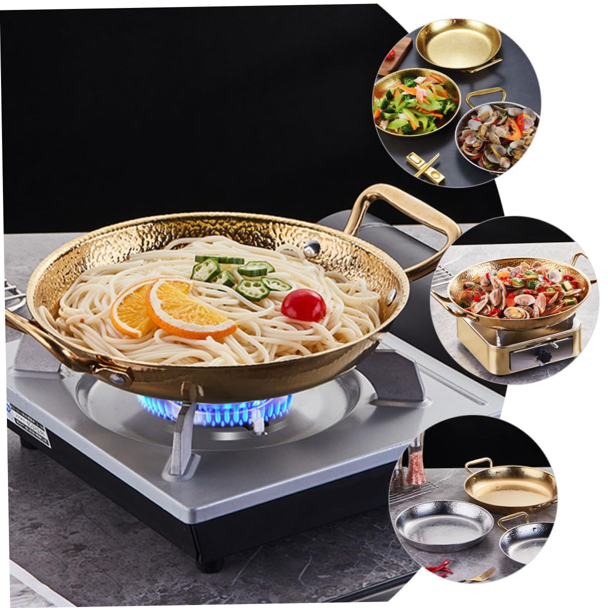 MUCKLILY Sukiyaki Server Stainless Steel Plate Versatile Seafood Tray for Home Cooking Parties and Gatherings Smooth Surface Easy to Clean for Snacks and Desserts