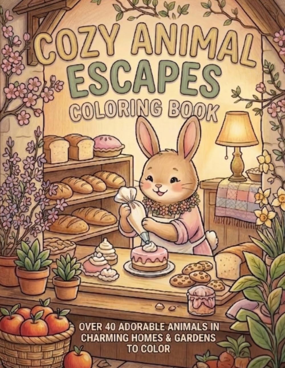 Cozy Animal Escapes Coloring Book: A Delightful World of 40 Charming Animal Illustrations and Adventures – Simple Designs for Calm, Creativity, and Fun!