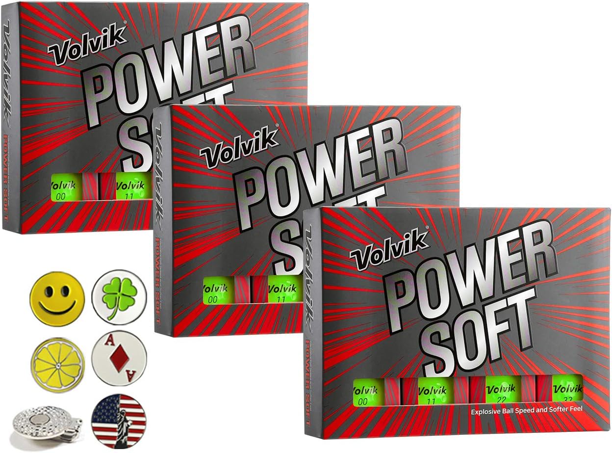 Volvik Power Soft Explosive Ball Speed Golf Balls 3 Dozen Bundle Gift Set