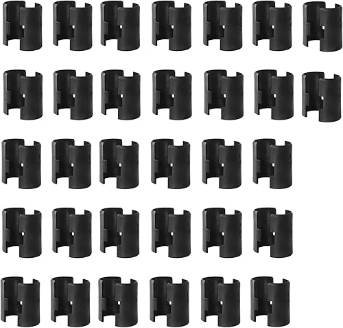 Miniatura 34 de 24 clips de alambre negro para estantes – Clips de bloqueo de estante para estantes de tubería de 1 pulgada – Reemplazo de plástico duradero
