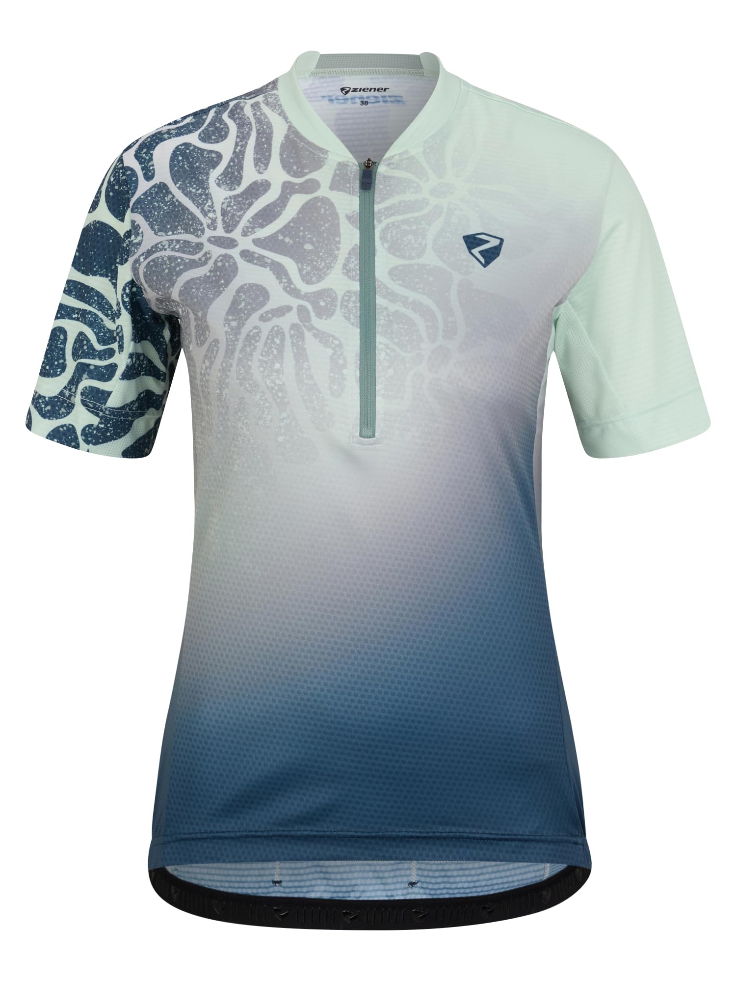 Ziener Damen NELENIA Fahrradtrikot/Radtrikot - Mountainbike|Rennrad - atmungsaktiv, schnelltrocknend, elastisch, Kurzarm, hale Navy, 36