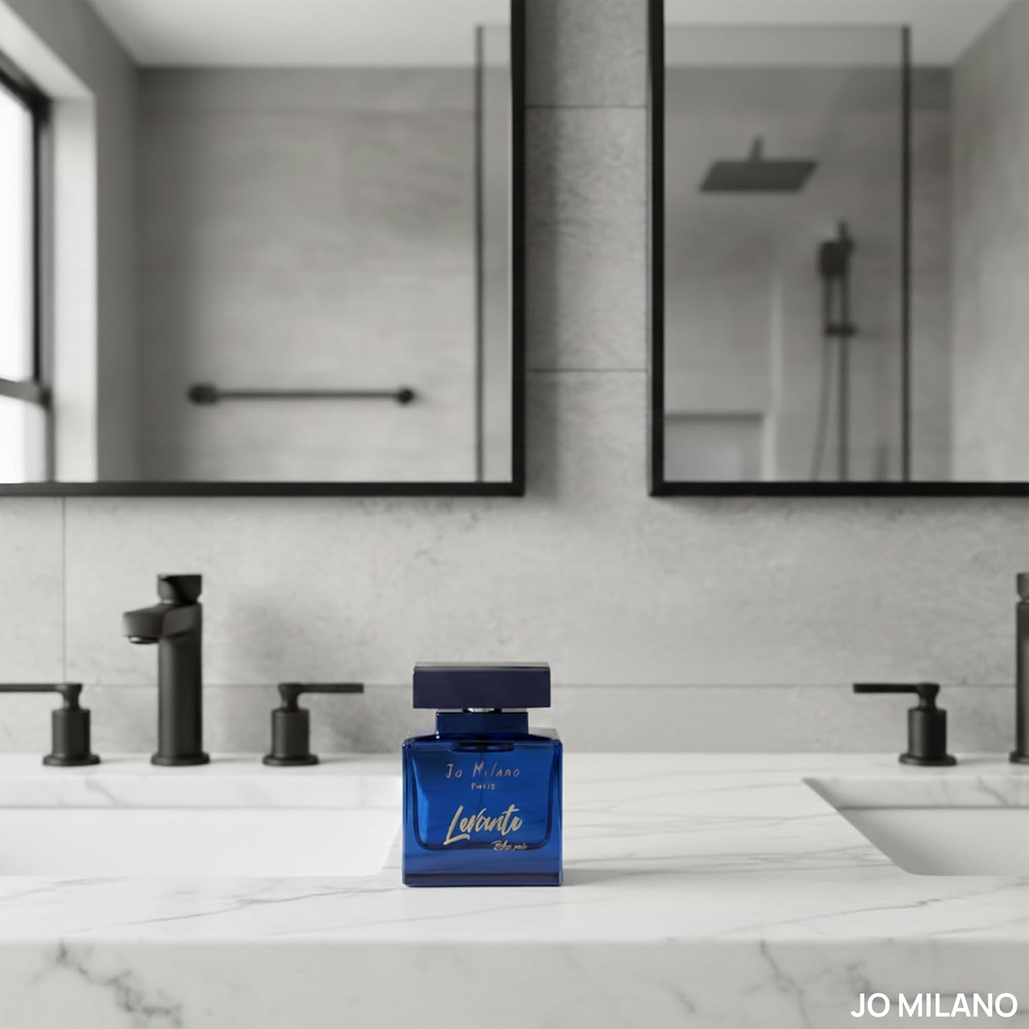 Jo Milano Levante Blue Noir Eau De Parfum Spray | 3.4 oz (100ml) | Fruity, Amber, Sweet, Musky, Patchouli Scent | Long Lasting Fragrance for Men