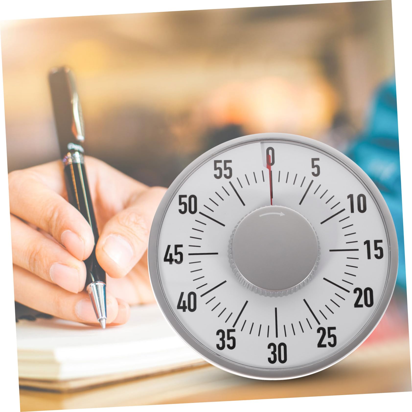COLLBATH Timer Meccanico da Cucina e Studio, Conto alla Rovescia e Promemoria, in Abs Bianco, per Esercizi e Cottura