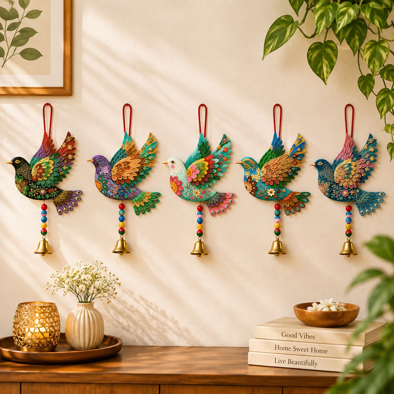 Multicolor Elephant Wind Chimes - Home Decor & Diwali Gift -19