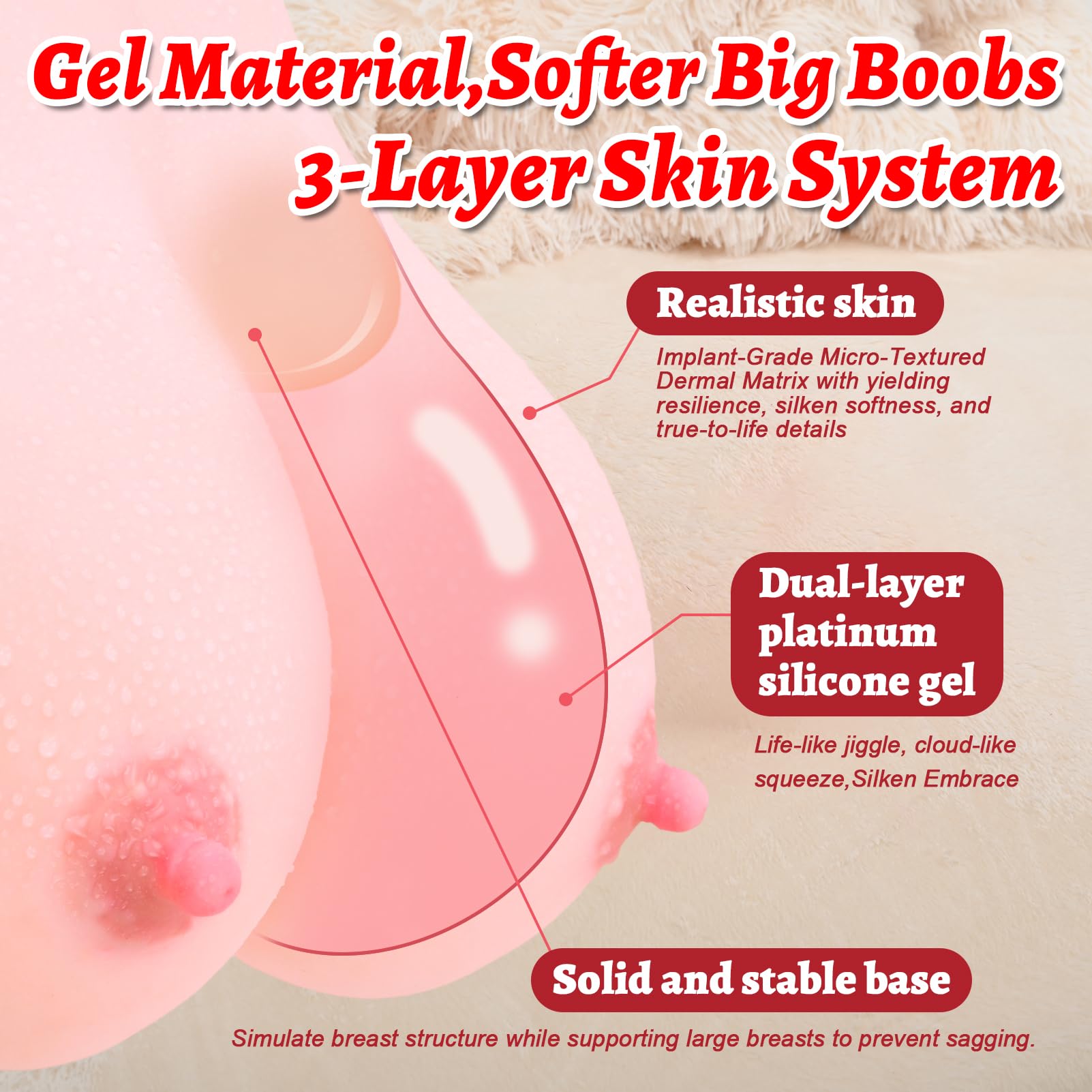 Amazon.com: Big Boobs Life Size Sex Doll for Men, 8lb Soft Jelly Sex Doll  Boobs Sex Toy Stroker Breast Sex Toys with Pussy Breast Masturbator HipGaga  Realistic Sex Toy for Men Couple