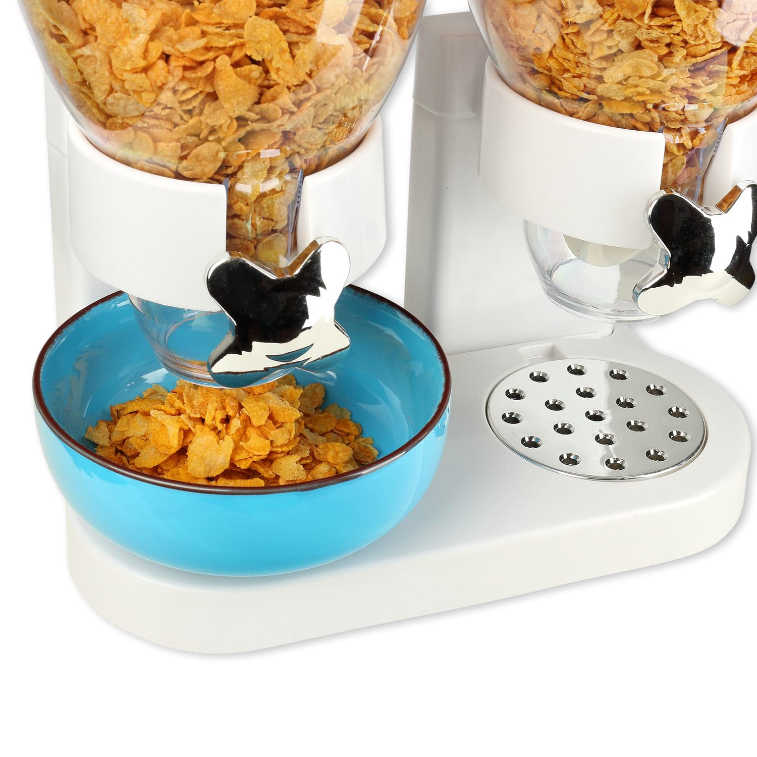 Distributeur De Céréales Rotatif Schramm® - 6 Compartiments De 1000 Ml - Noir Ou Blanc - Sans BPA - 27 X 27 Cm