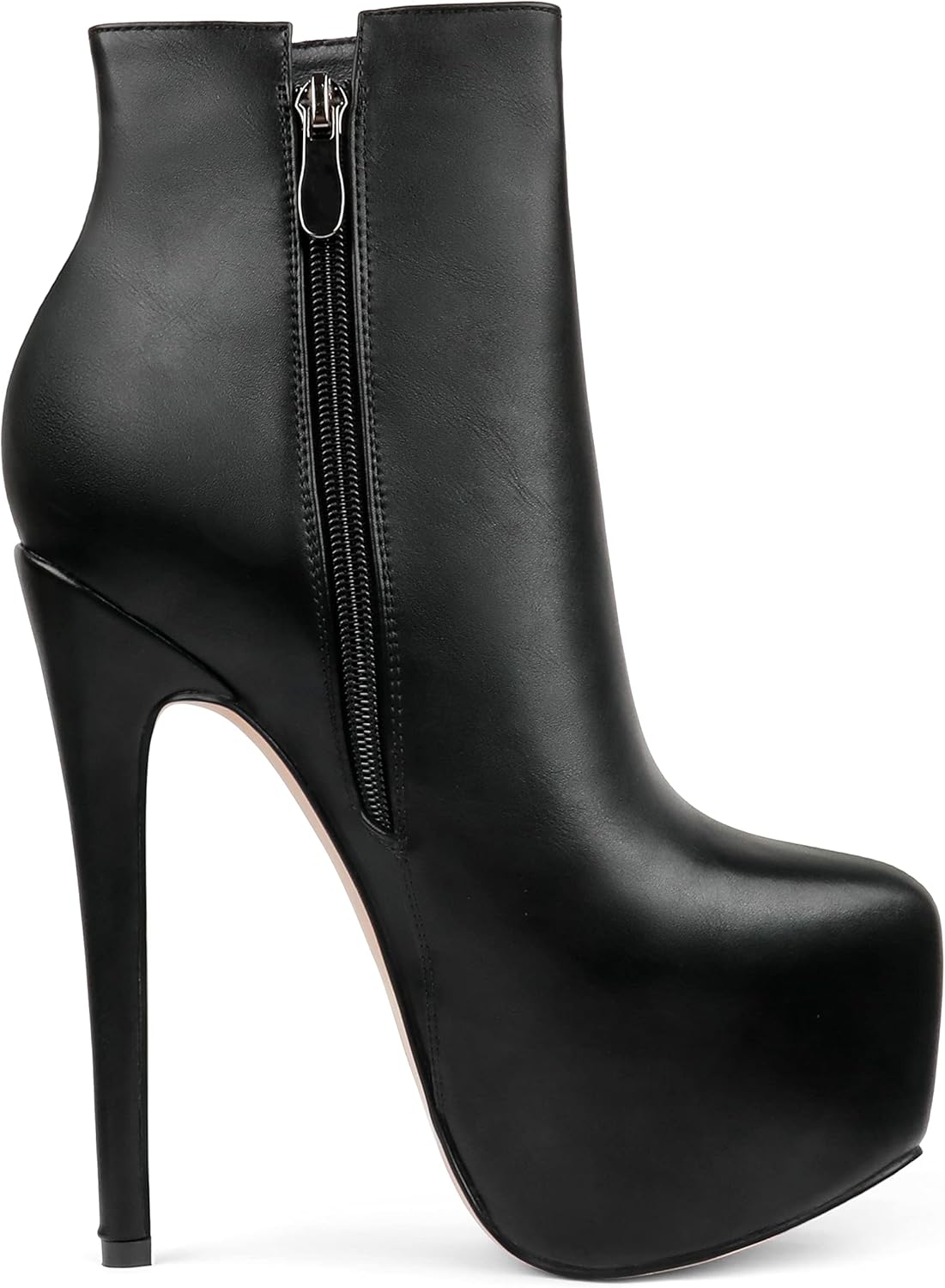 JOY IN LOVE Women's Platform Ankle Boots Zipper High Heels Shoes Short Booties - Image 6