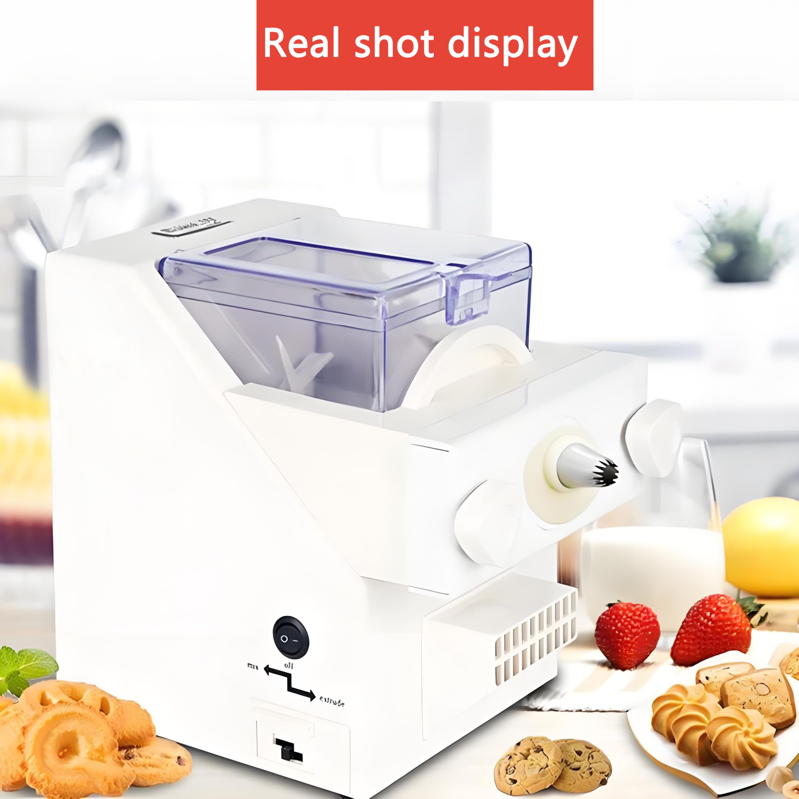 Macchina automatica per biscotti da 180 W, con ugelli intercambiabili e stampi per biscotti, per pasticceria e decorazione fai da te
