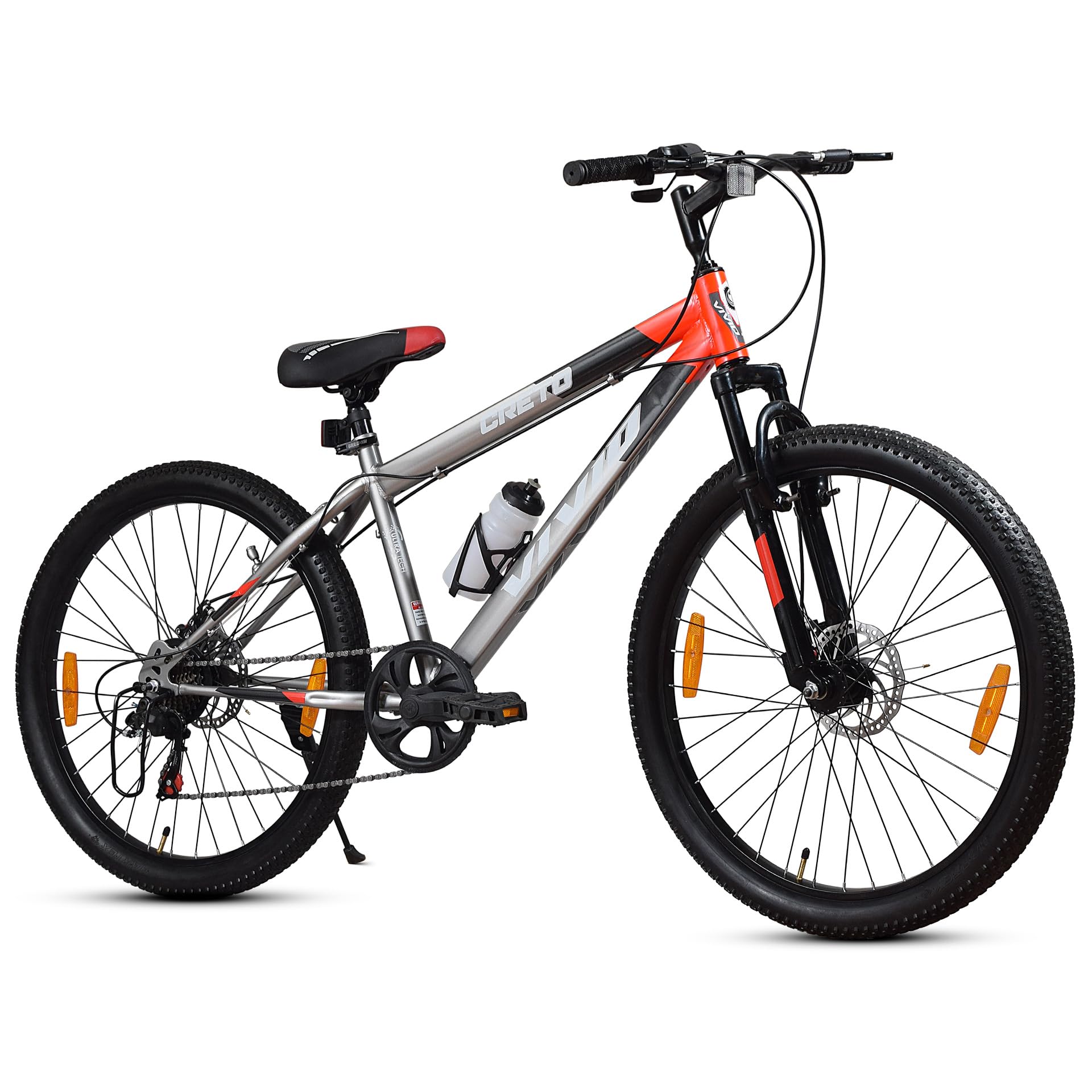 Leader Vivid Creto 27.5T Multispeed 7 Speed Cycle for Men with Front Suspension & Dual Disc Brakes |Gear Bicycle for Boys & Girls | Ideal for 15 + Years (Frame: 19 Inches)