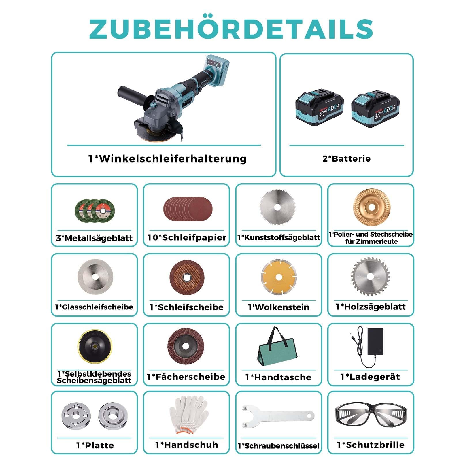 Szlifierka kątowa 125 mm, elektryczna szlifierka kątowa, bezszczotkowa szlifierka do metalu
