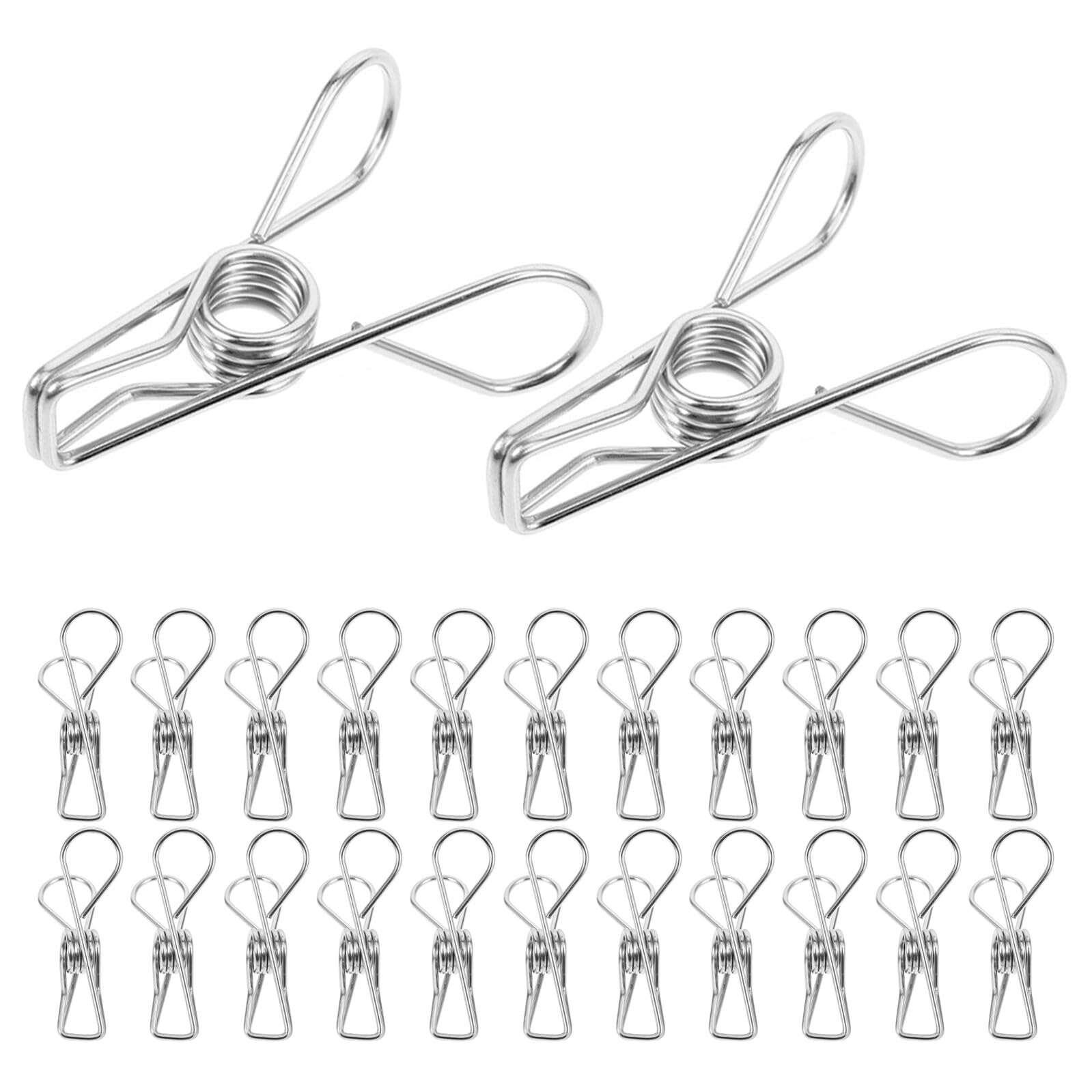 PRETYZOOM 30 Pezzi Mollette in Acciaio Inossidabile Antivento per Stendere Panni Elevata Forza di Bloccaggio per Balconi e Uso Esterno 8,5 Cm